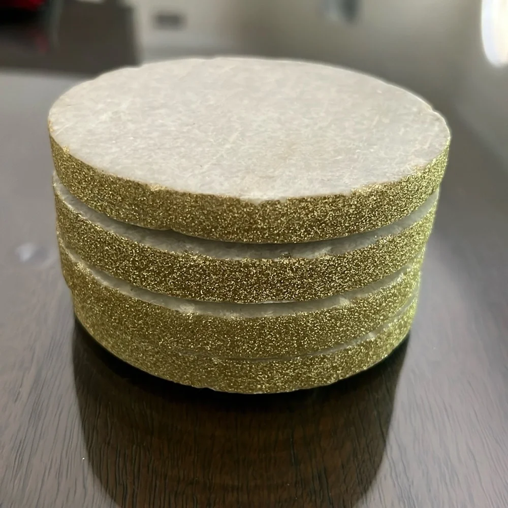 West Elm Marble & Gold Set of 4 Coasters